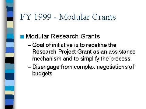FY 1999 - Modular Grants